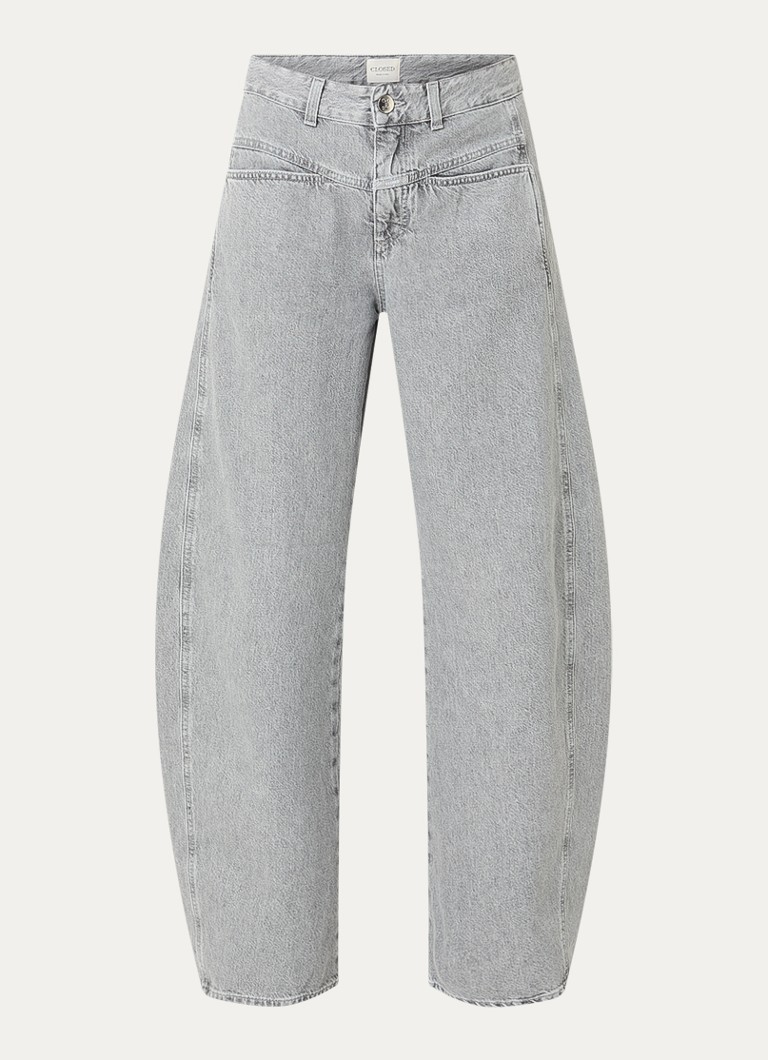 CLOSED Dames Tori-X high waist wide leg jeans met gekleurde wassing in de kleur Grijs
