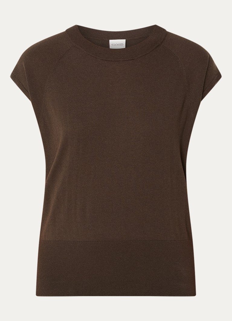 CLOSED Dames Top in kasjmierblend in de kleur Bronsgroen