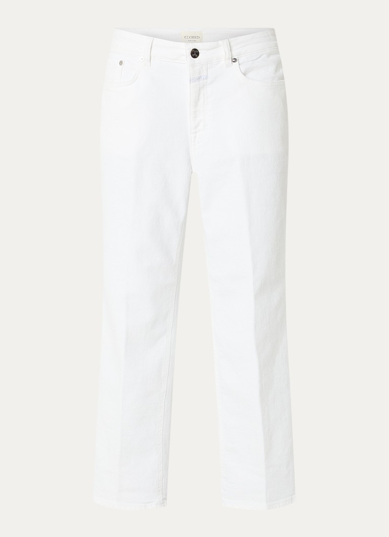 CLOSED Dames Milo mid waist straight fit cropped jeans met gekleurde wassing in de kleur Wit
