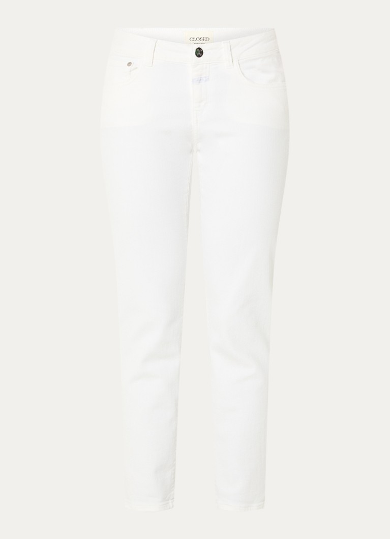 CLOSED Dames Baker low waist slim fit cropped jeans met steekzakken in de kleur Wit