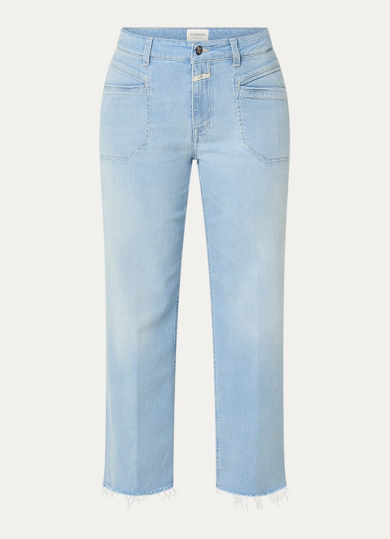 CLOSED Dames Mira-x mid waist straight leg cropped jeans met lichte wassing in de kleur Indigo