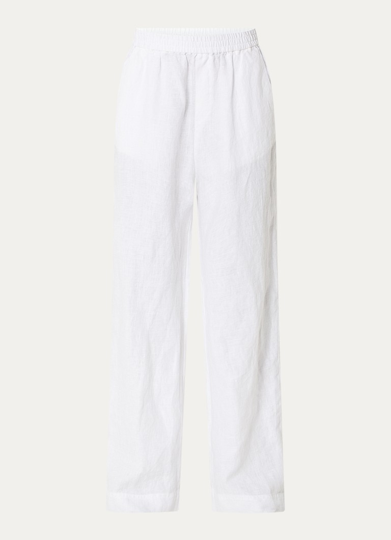 CLOSED Dames Winona high waist wide fit pantalon van linnen in de kleur Gebroken wit
