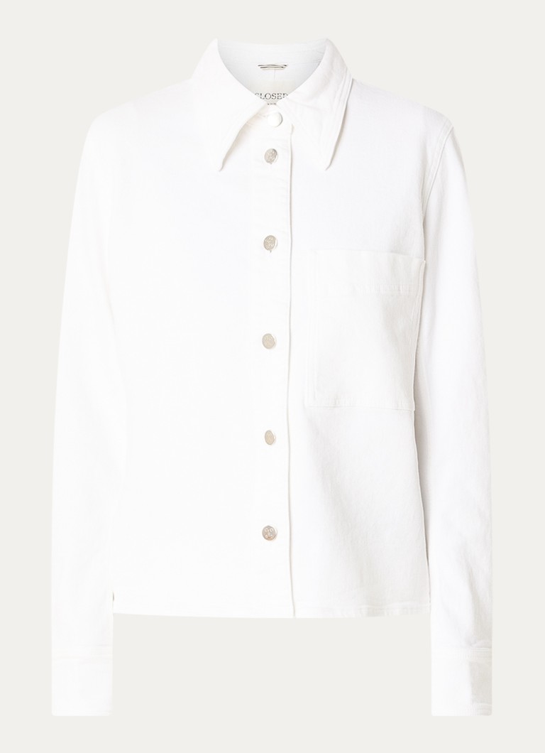 CLOSED Dames Spijkerjas met borstzak in de kleur Wit