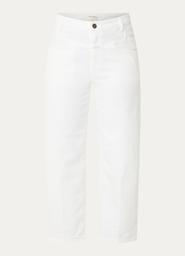 CLOSED Dames Strover-X high waist wide leg jeans met gekleurde wassing in de kleur Wit
