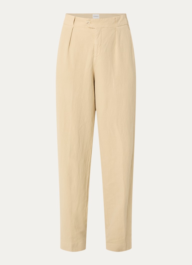 CLOSED Dames Mawson high waist loose fit pantalon met steekzakken in de kleur Creme