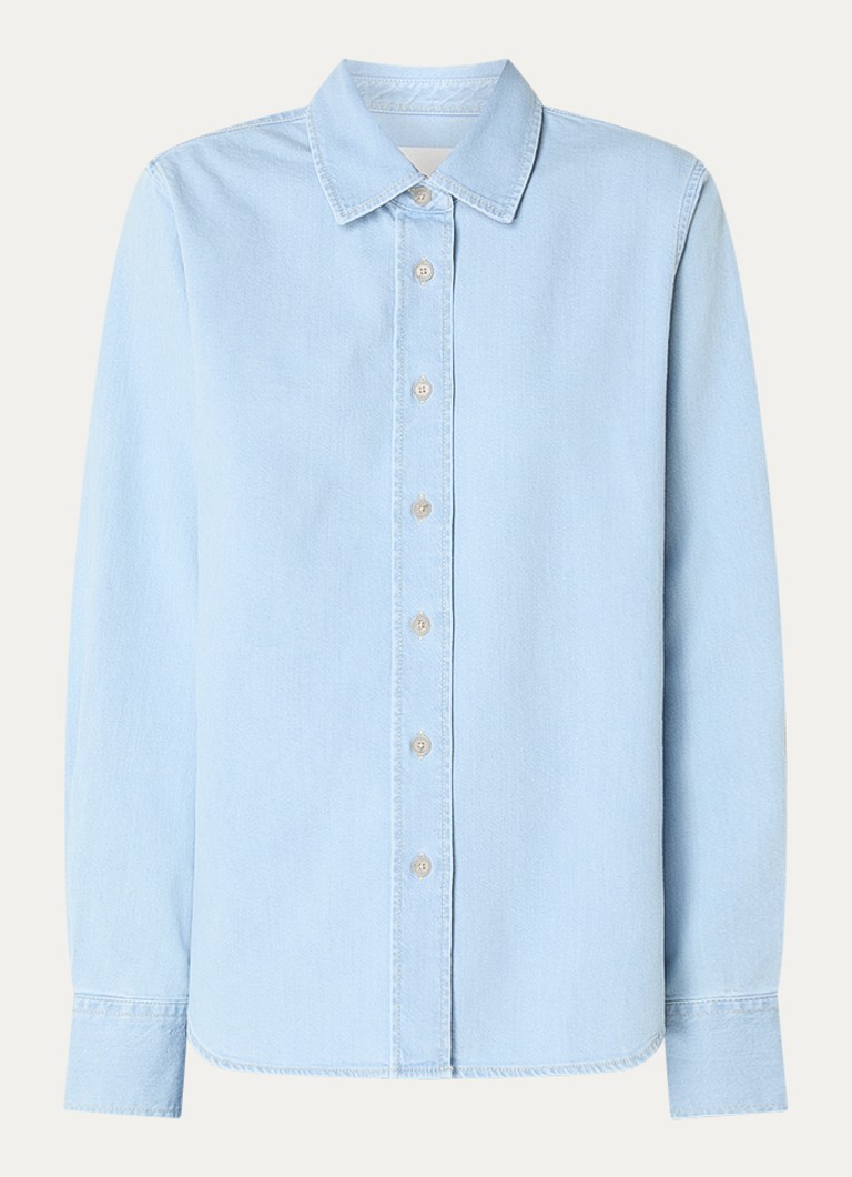 CLOSED Dames Blouse van chambray in de kleur Lichtblauw