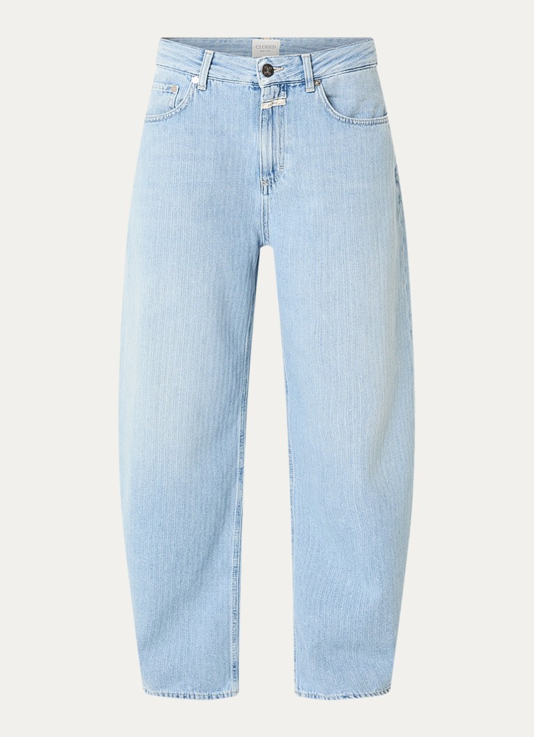 CLOSED Dames Jazzie high waist tapered jeans met lichte wassing in de kleur Lichtblauw