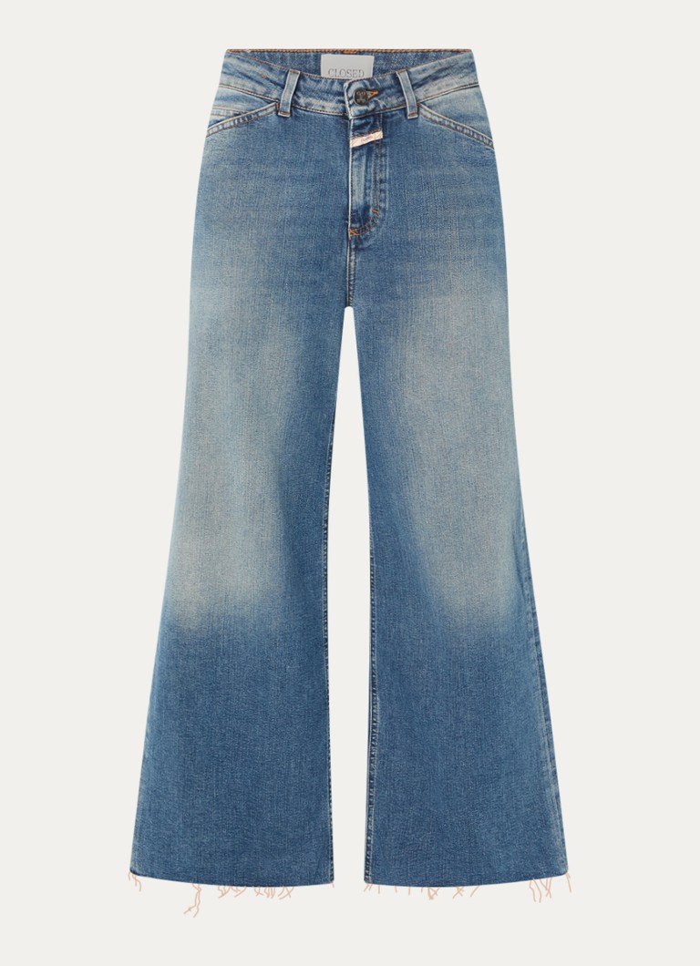 CLOSED Dames Wera cropped high waist flared jeans met destroyed afwerking in de kleur Indigo