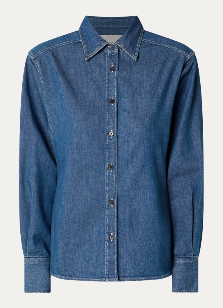 CLOSED Dames Blouse van chambray in de kleur Indigo