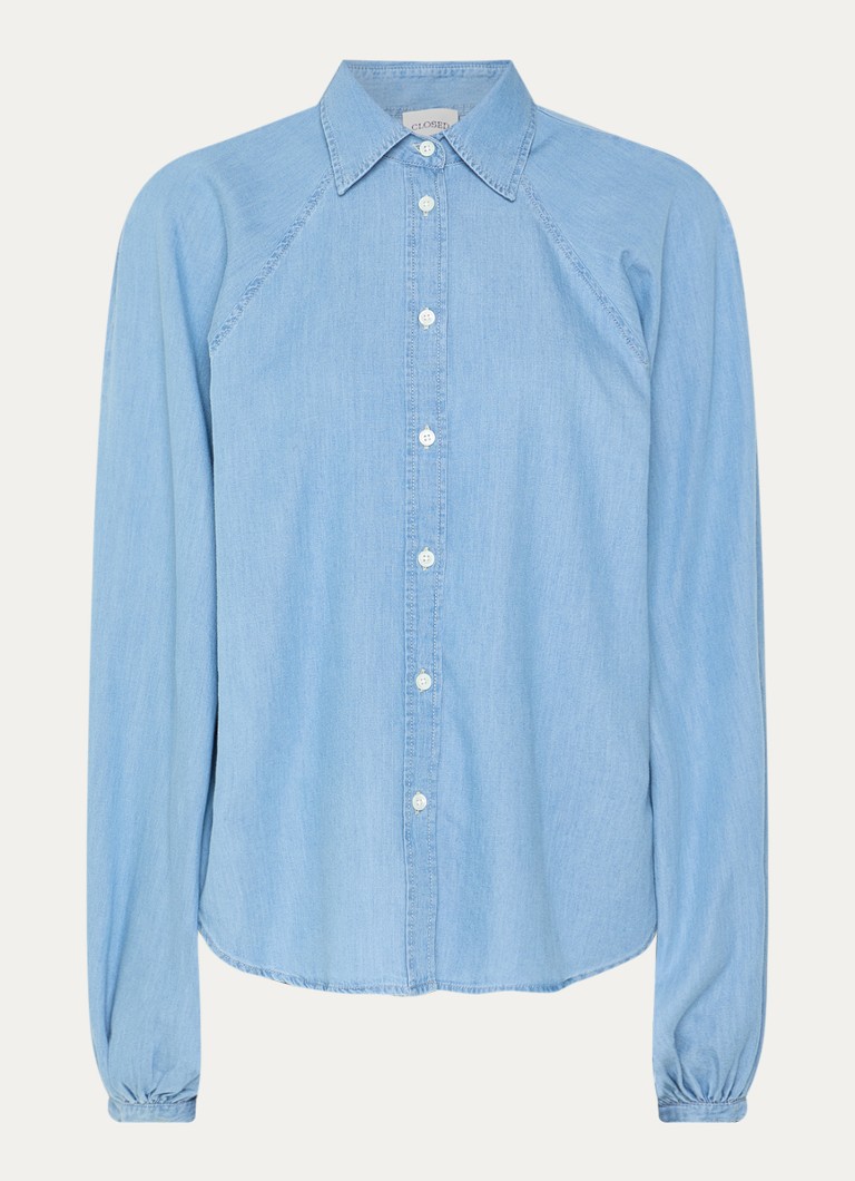 CLOSED Dames Raglan blouse met ballonmouw in de kleur Jeans
