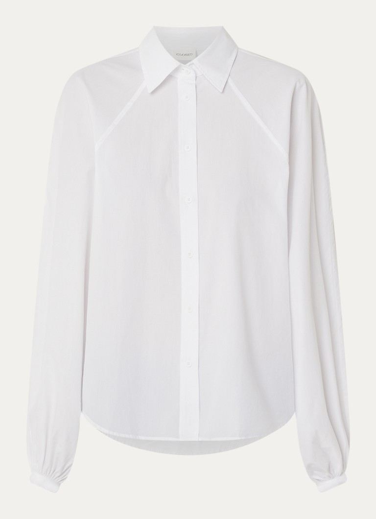 CLOSED Dames Blouse met ballonmouw in de kleur Wit
