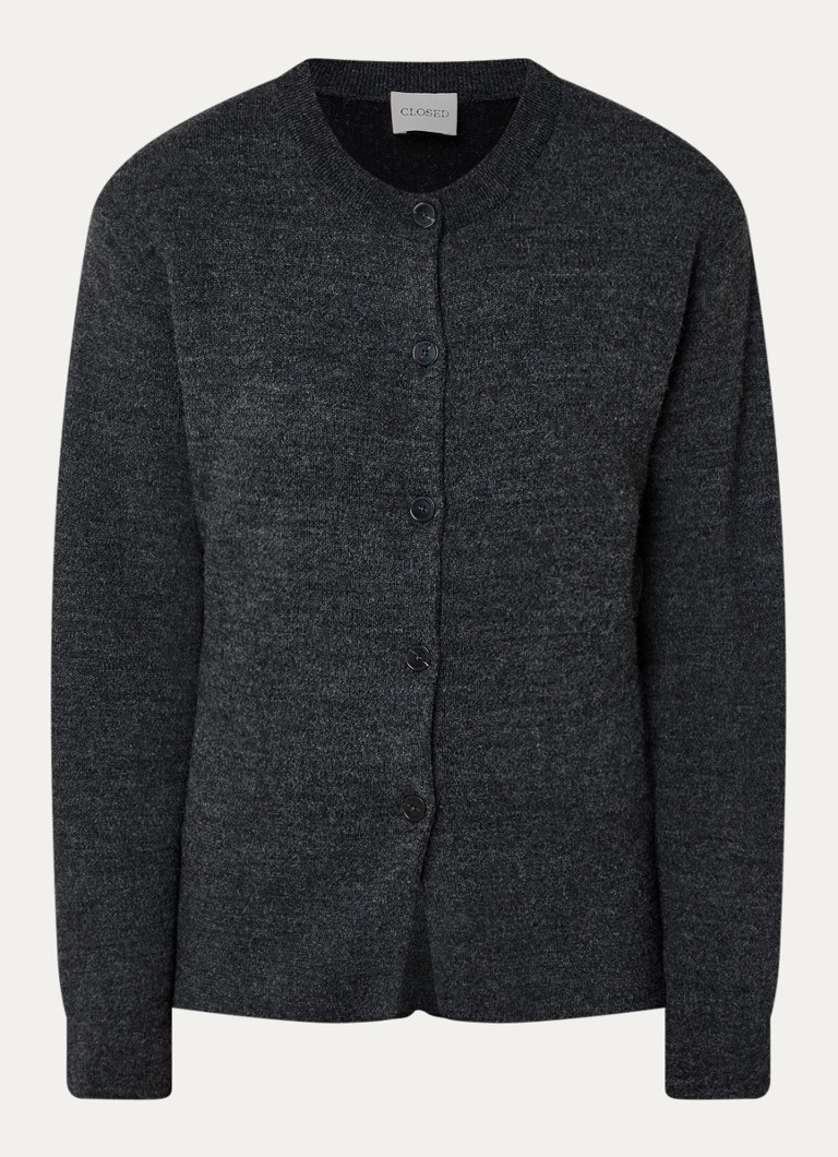 CLOSED Dames Fijngebreid vest van wol in de kleur Zwart