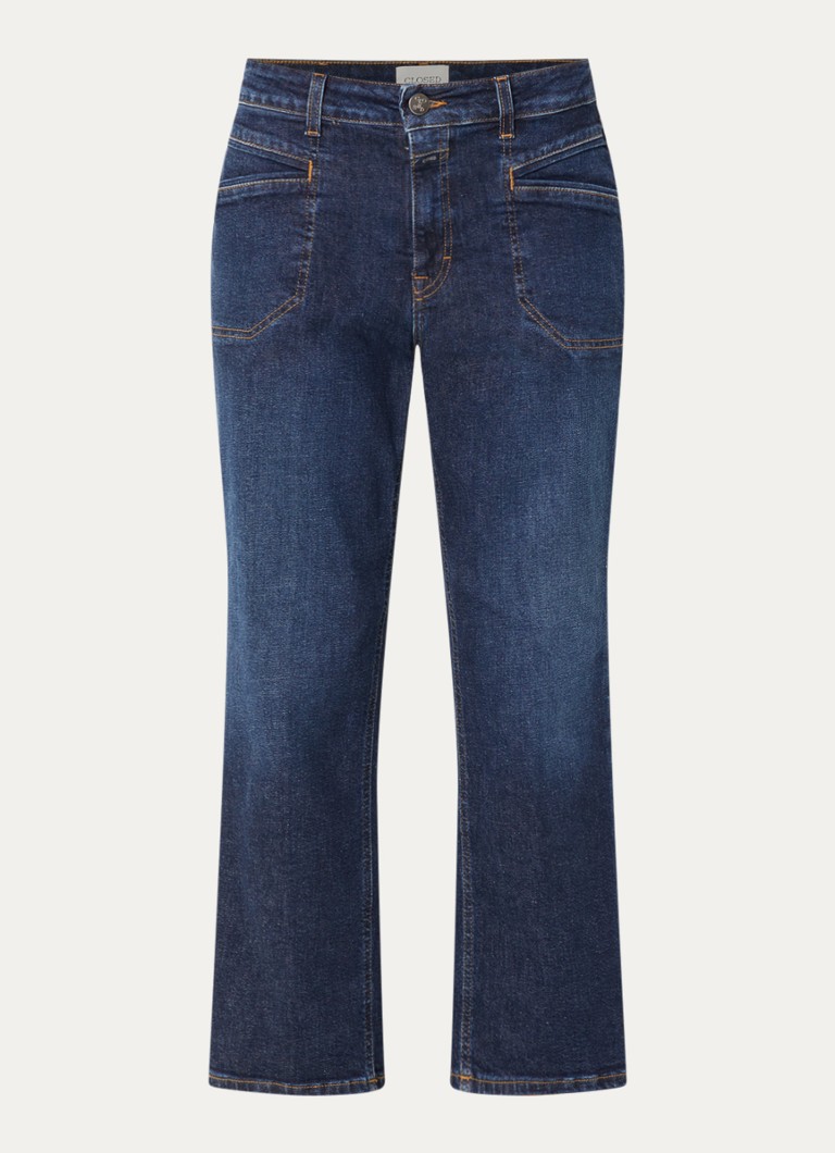 CLOSED Dames Mira-X mid waist straight leg jeans met medium wassing in de kleur Indigo