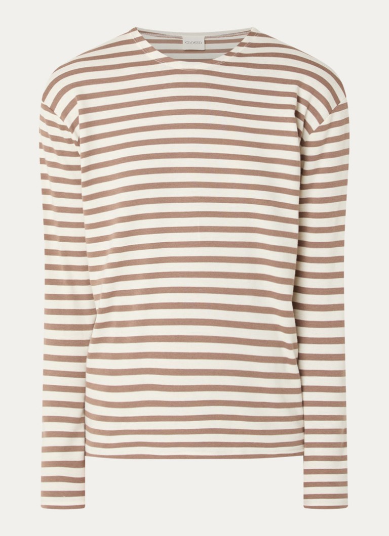 CLOSED Dames Longsleeve met streepprint in de kleur Bruin