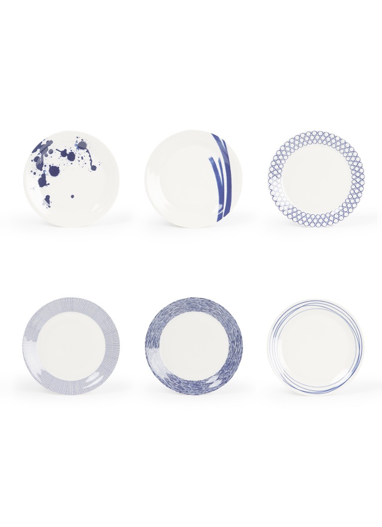 Royal Doulton Pacific dinerbord 28 cm set van 6 Blauw - Deal