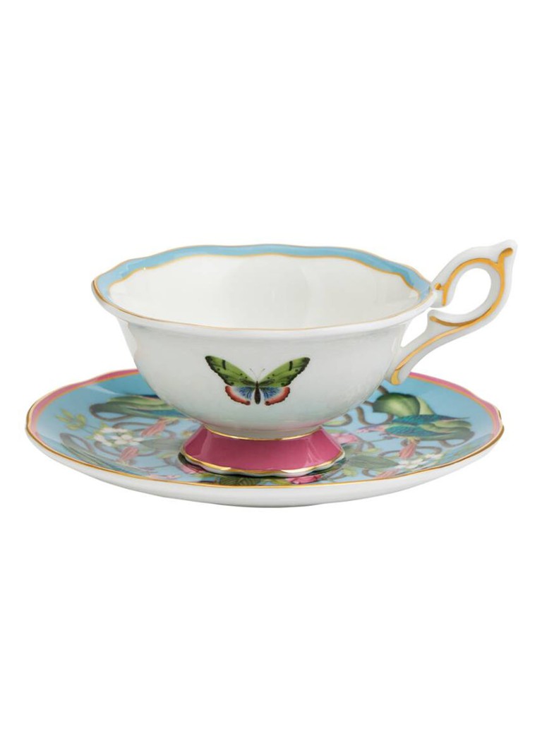 Wedgwood Wonderlust Menagerie kop en schotel 15 cl Lichtblauw - Deal