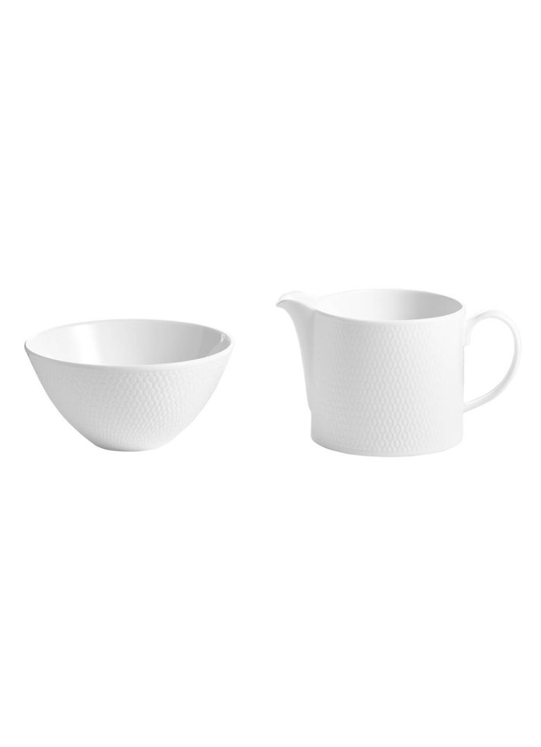 Wedgwood Gio suikerpot en melkkan set van 2 Gebroken wit - Deal
