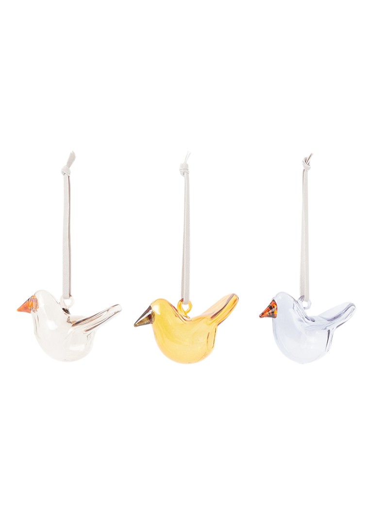 Iittala Mini Birds kersthanger 7 cm set van 3 Multicolor - Deal