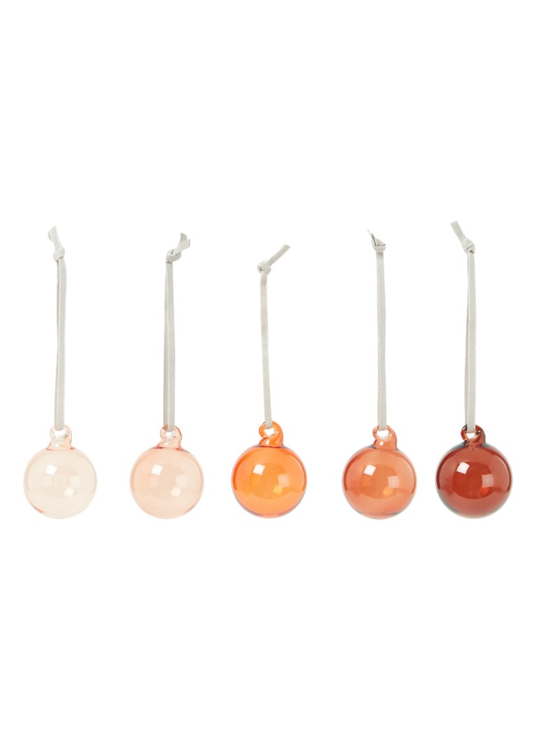 Iittala Kerstbal 4 cm set van 5 Rood - Deal