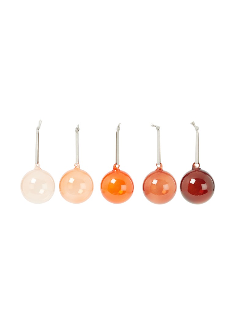 Iittala Kerstbal 8 cm set van 5 Rood - Deal