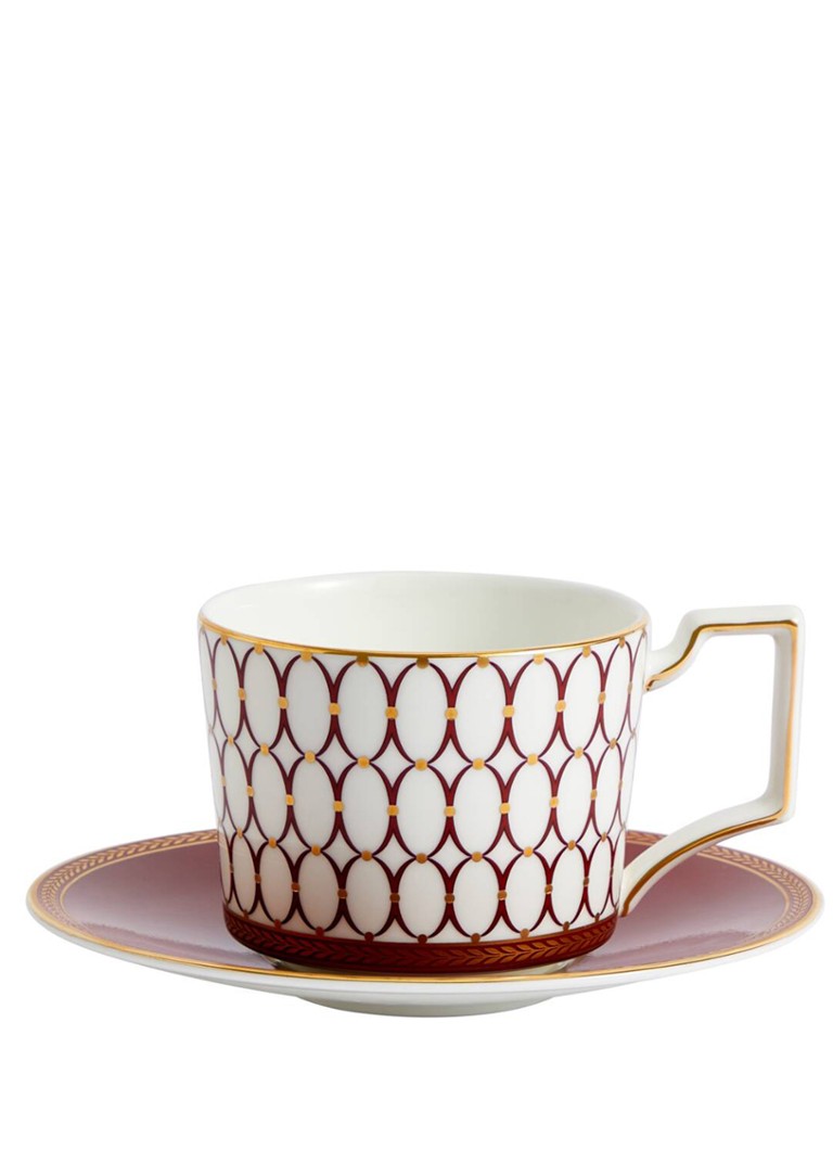Wedgwood Renaissance Red theekopje en schotel 22 cl in giftbox Rood - Deal