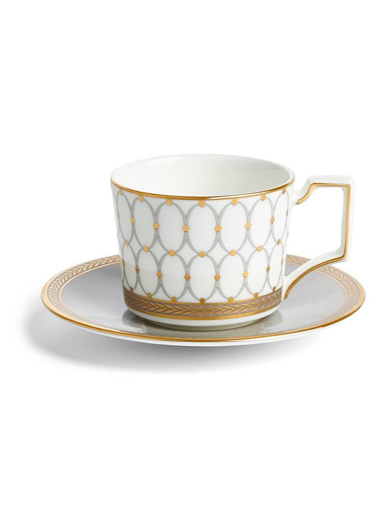 Wedgwood Renaissance Grey espressokopje en schotel 7 cl Wit - Deal