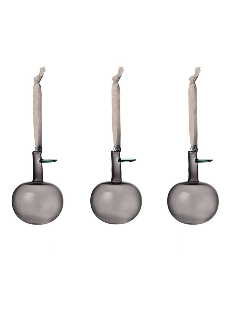 Iittala Glazen appel hanger set van 3 Grijs - Deal