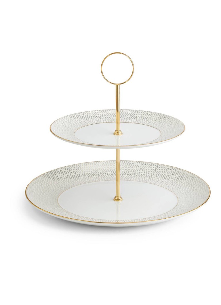 Wedgwood Gio Gold tweelaagse etagère Gebroken wit - Deal