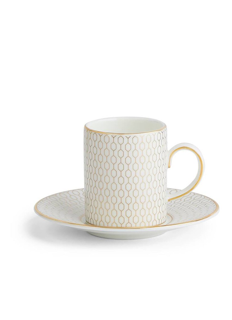 Wedgwood Gio Gold espressokopje met schotel 7,3 cl Gebroken wit - Deal