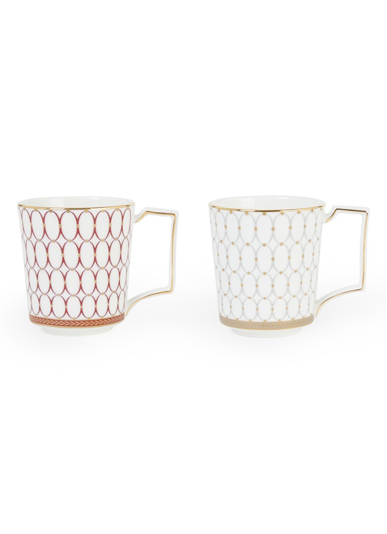 Wedgwood Renaissance Grey kopje 30 cl set van 2 in geschenkdoos Gebroken wit - Deal