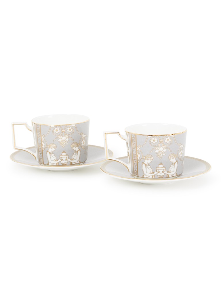 Wedgwood Renaissance Grey kop en schotel 25 cl set van 2 Grijs - Deal