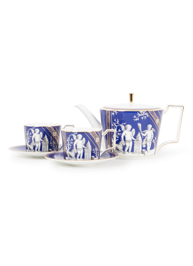 Wedgwood Renaissance Gold theeset 3-delig in geschenkdoos Donkerblauw - Deal