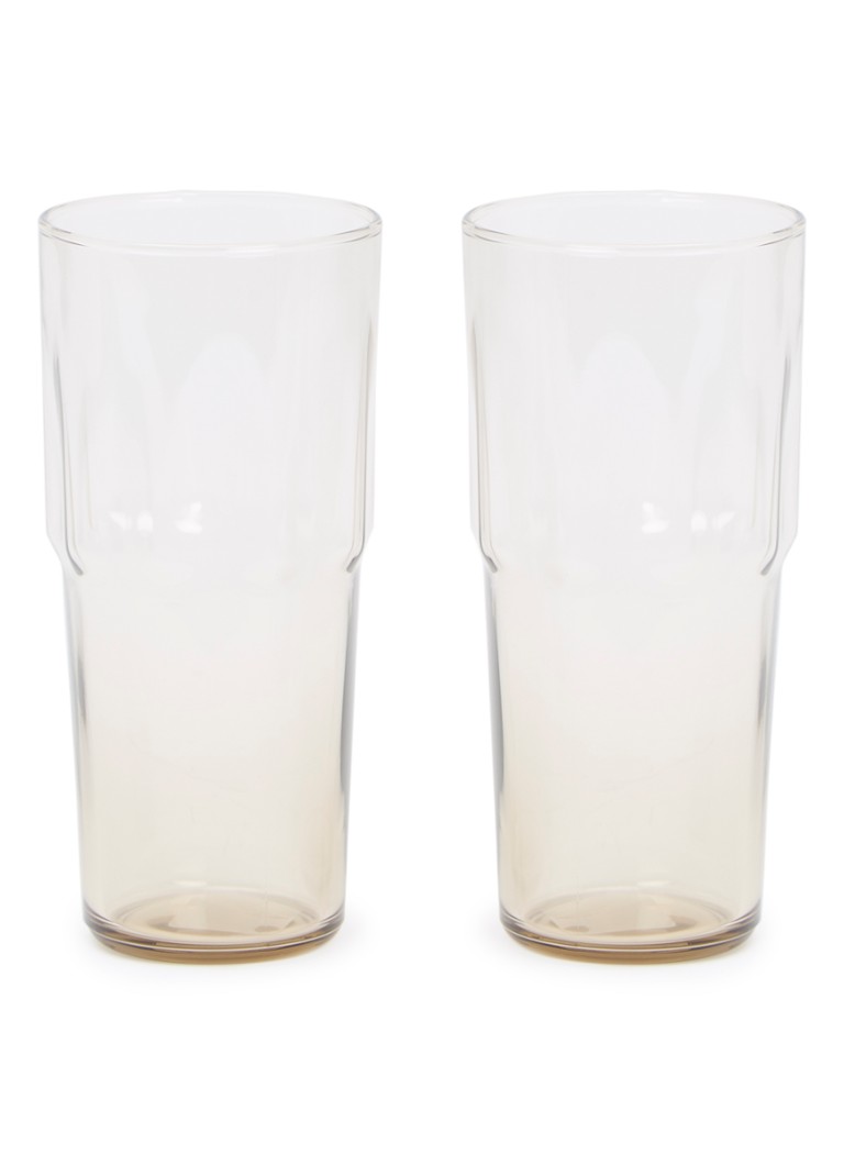 Iittala Solare hoog glas 39 cl linnen 2 stuks Lichtbruin - Deal
