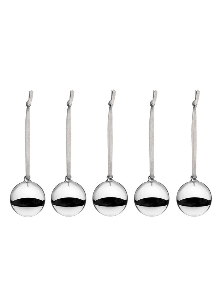 Iittala Kerstbal 4 cm set van 5 Zilver - Deal