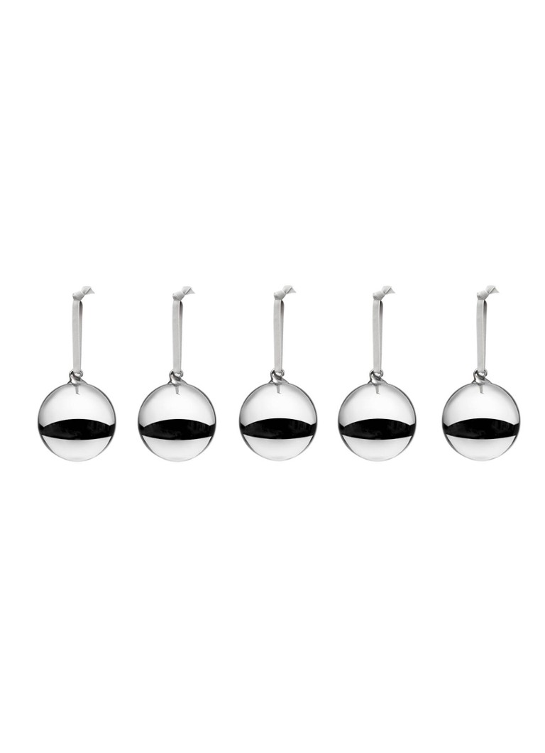 Iittala Kerstbal 8 cm set van 5 Zilver - Deal