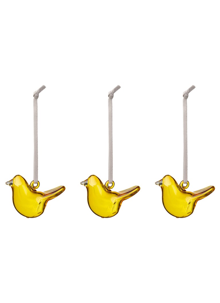 Iittala Oiva Toikka hanger van glas set van 3 Geel - Deal