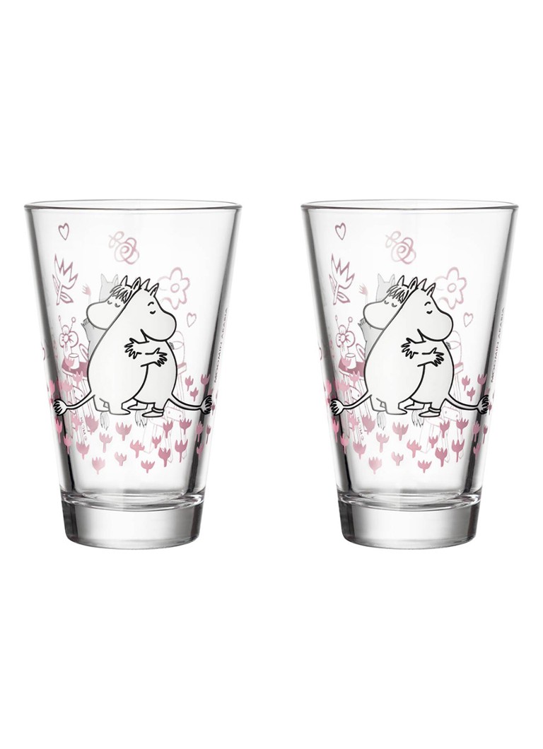 Arabia Moomin Love drinkglas 30 cl set van 2 Transparant - Deal