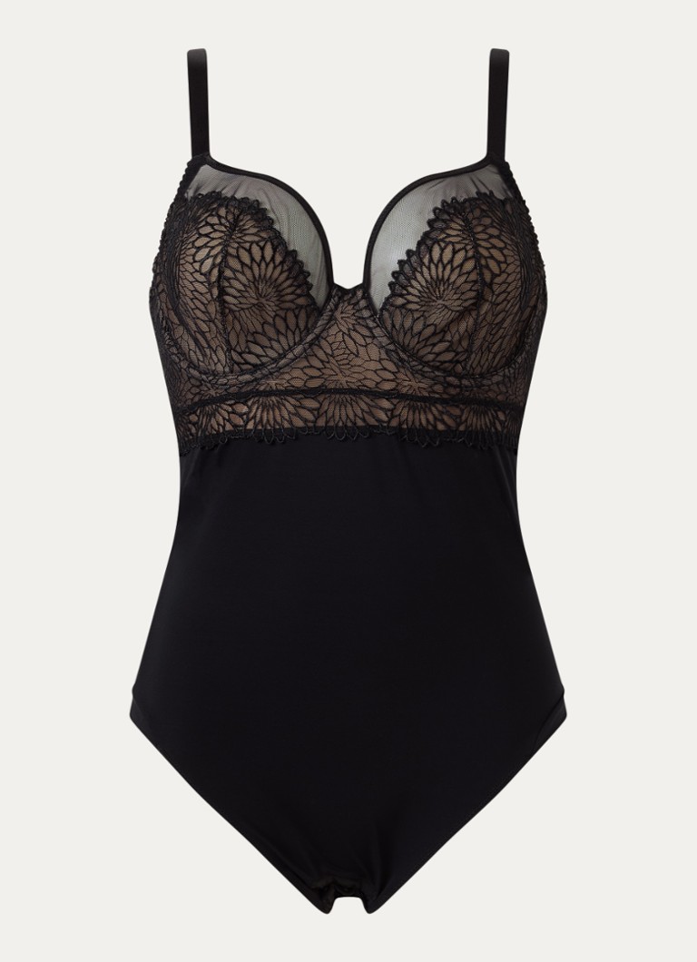 PrimaDonna Dames Sophora body met kant in de kleur Zwart