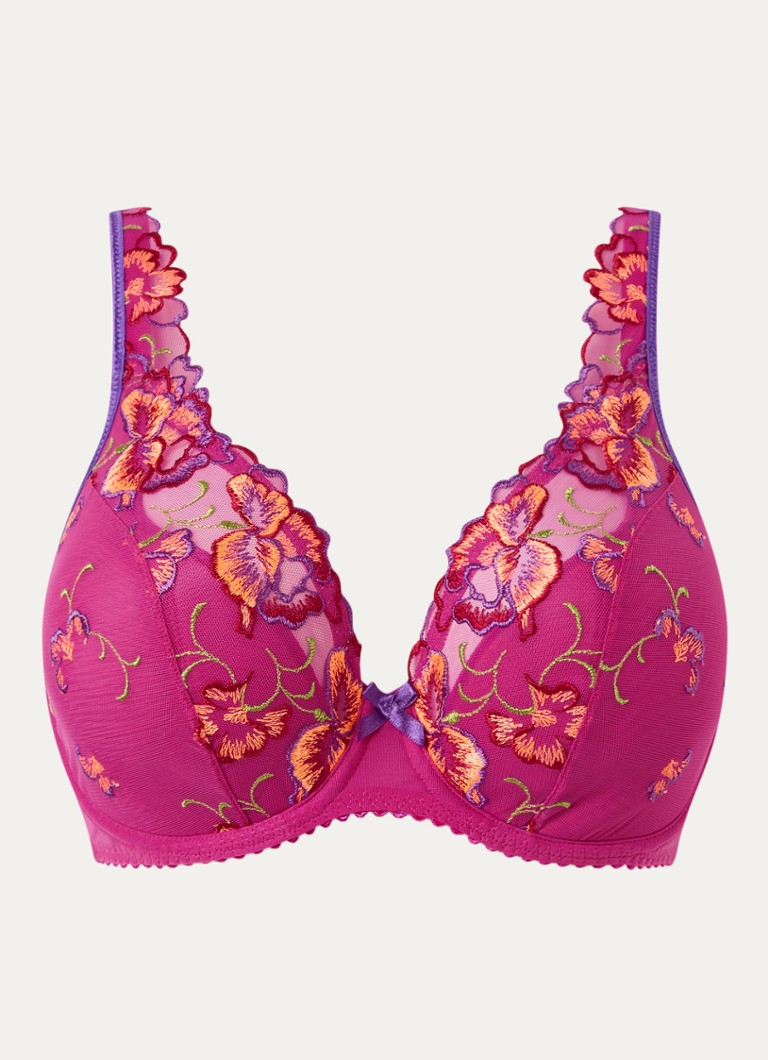 PrimaDonna Dames Devdaha voorgevormde plunge bh met overlay van kant in de kleur Donkerroze