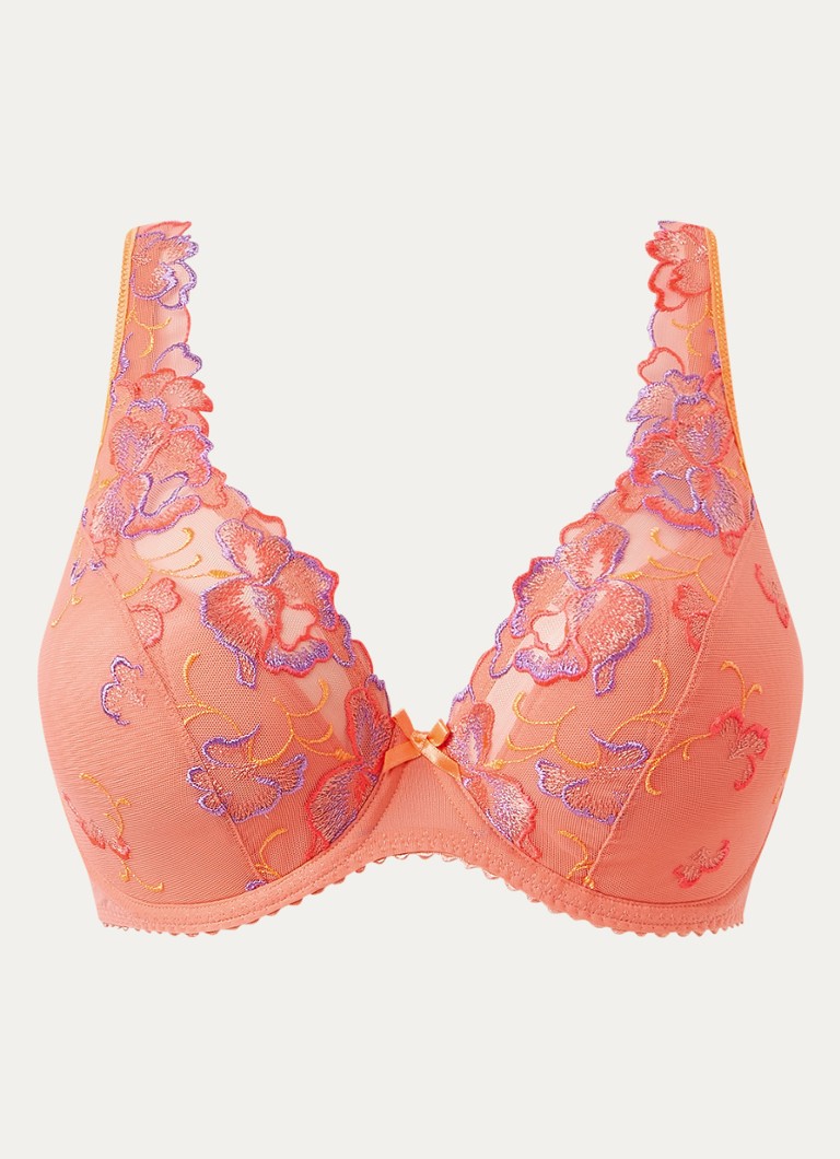PrimaDonna Dames Devdaha voorgevormde plunge bh met overlay van kant in de kleur Koraalroze
