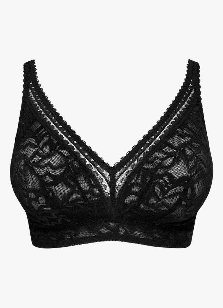 PrimaDonna Dames Miyara bralette van mesh met borduring in de kleur Zwart
