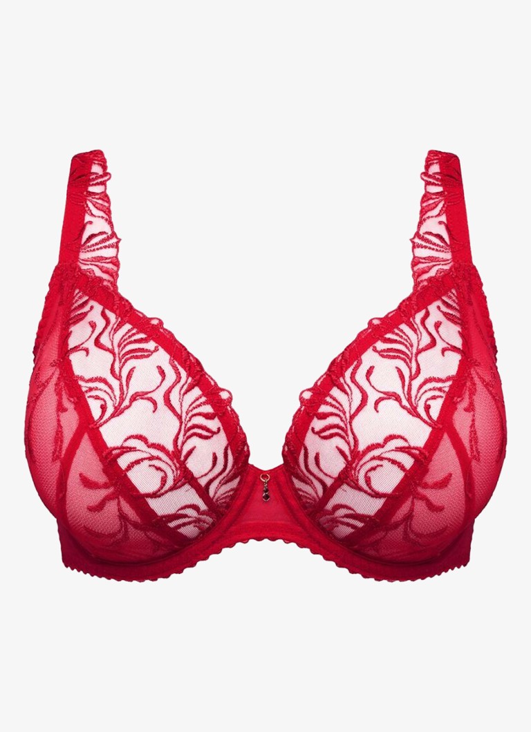 PrimaDonna Dames Solisse plunge bh met borduring in de kleur Rood
