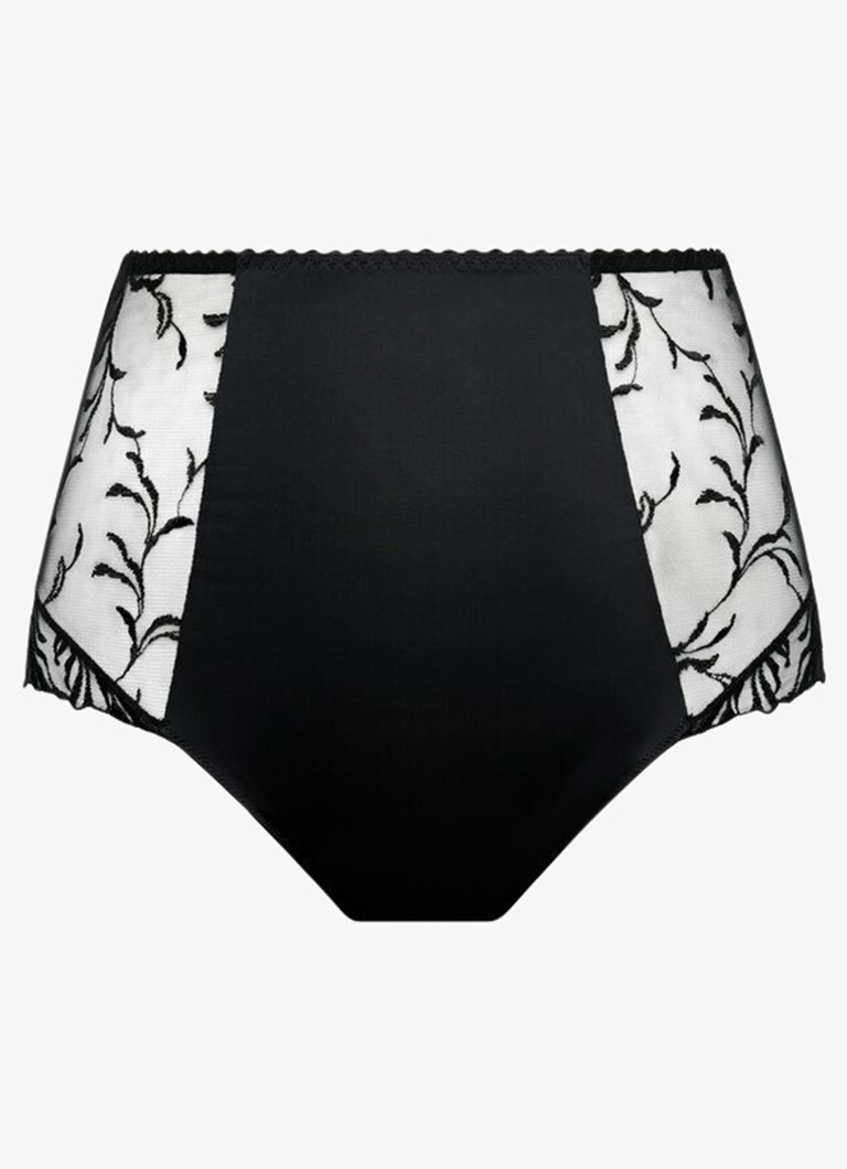 PrimaDonna Dames Solisse high waisted shorty met borduring in de kleur Zwart