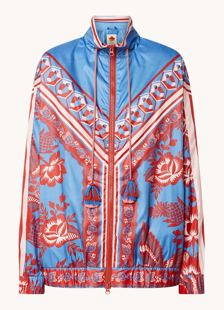 Farm Rio Dames Lace Garden jack met steekzakken in de kleur Blauw