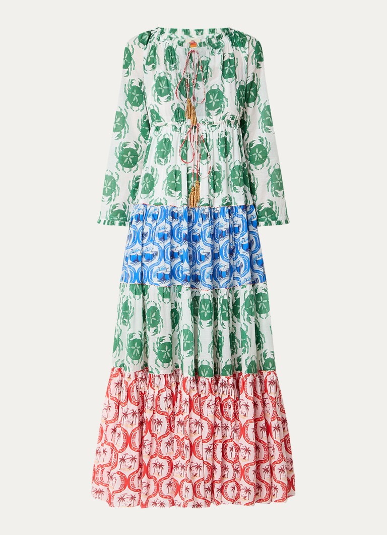 Farm Rio Dames Stamp Mix maxi tuniekjurk met print in de kleur Groen
