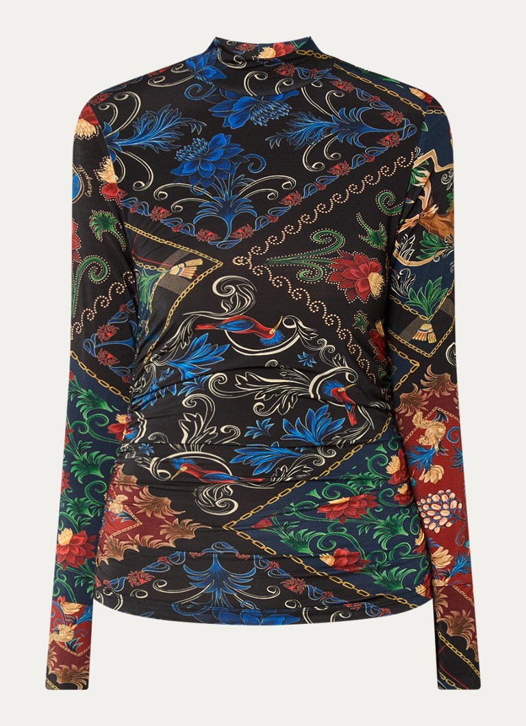 Farm Rio Dames Arabesque top met print in de kleur Zwart