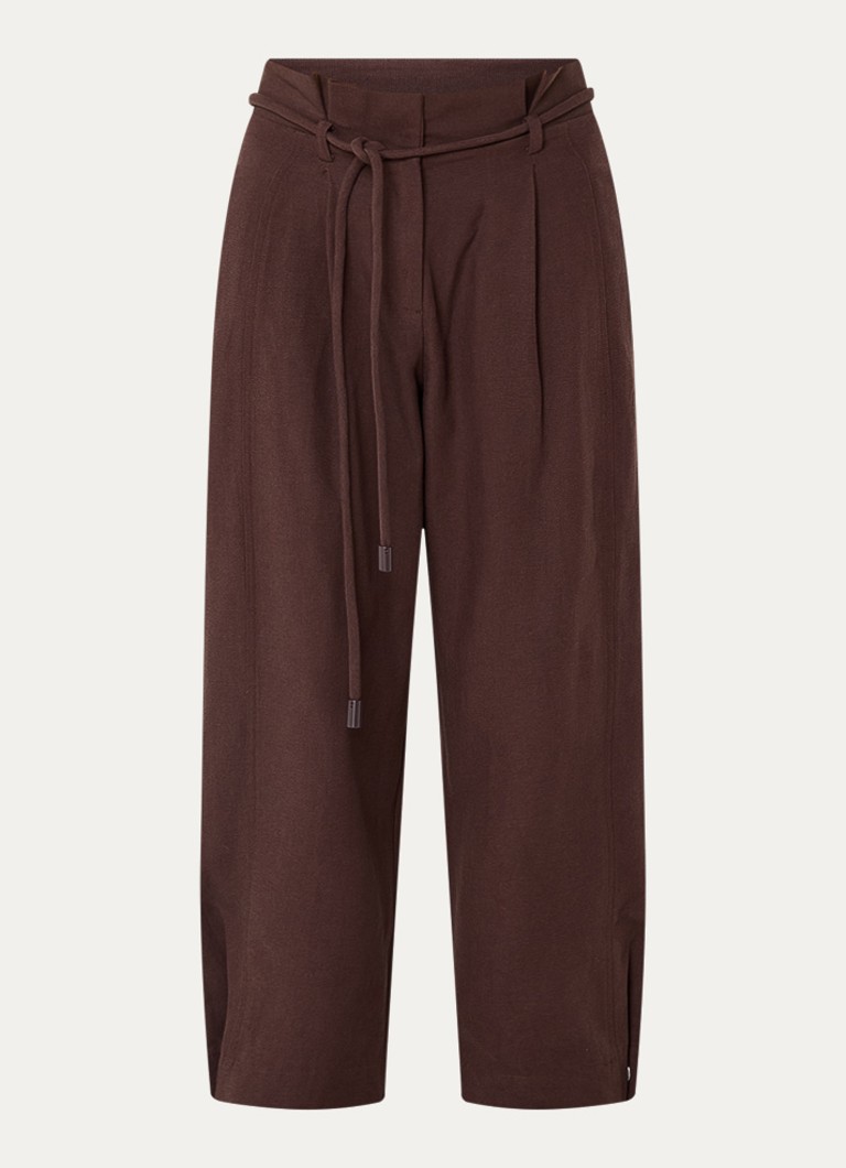 Farm Rio Dames Clochard high waist loose fit cropped pantalon in de kleur Hazelnootbruin