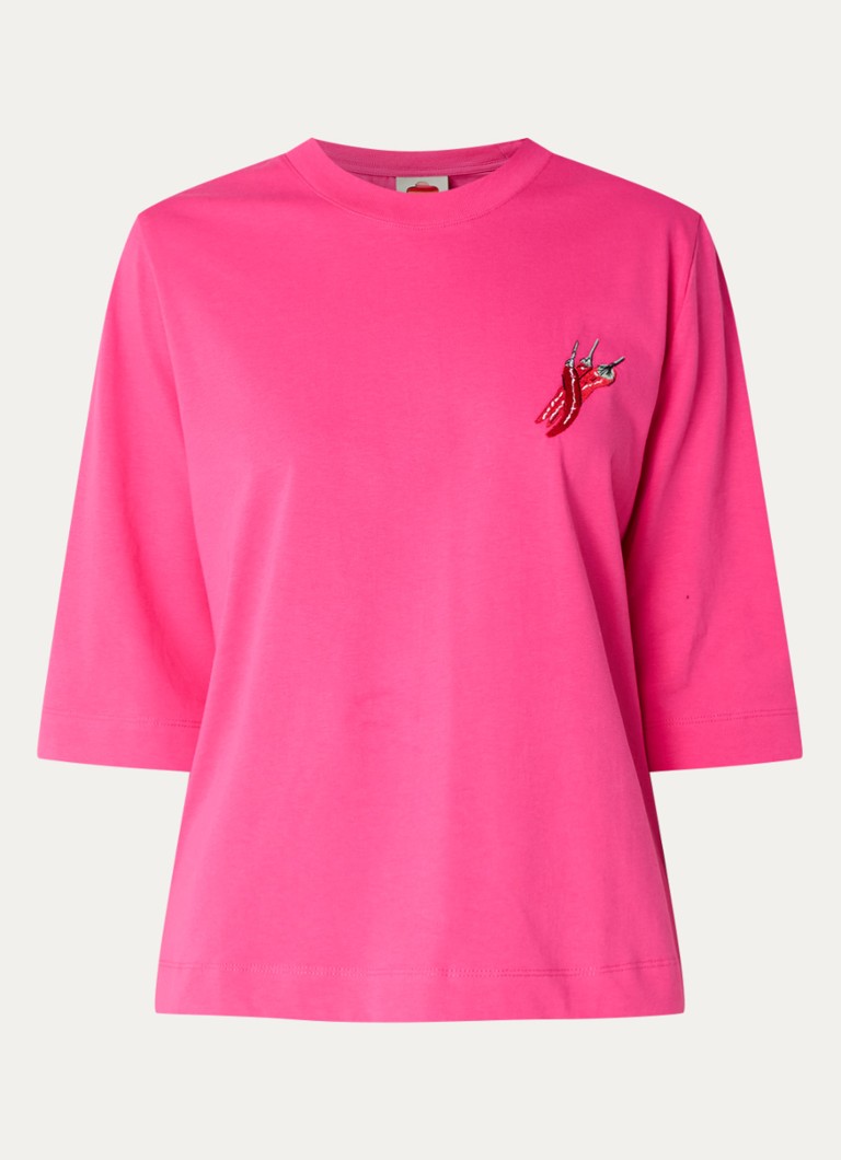 Farm Rio Dames T-shirt met front- en backprint in de kleur Roze