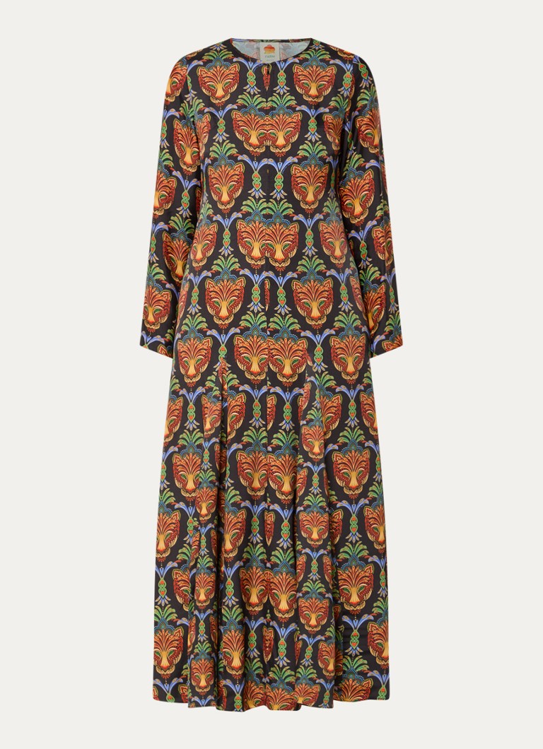 Farm Rio Dames Midi jurk met print in de kleur Zwart