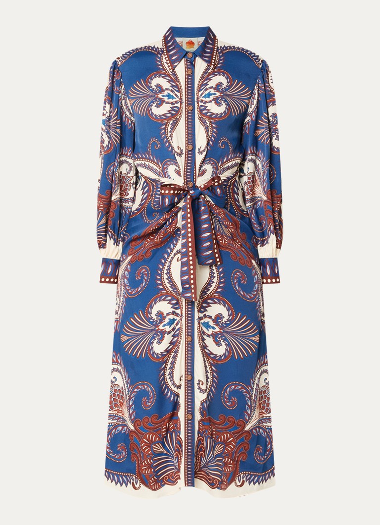 Farm Rio Dames Arabesque maxi jurk met print in de kleur Indigo